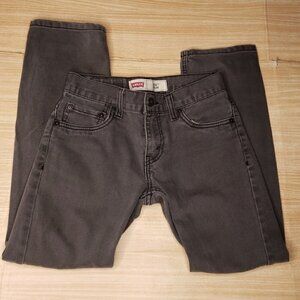 Levi's Boys 511 Slim Grey Pinstripe Jeans 10 Regular